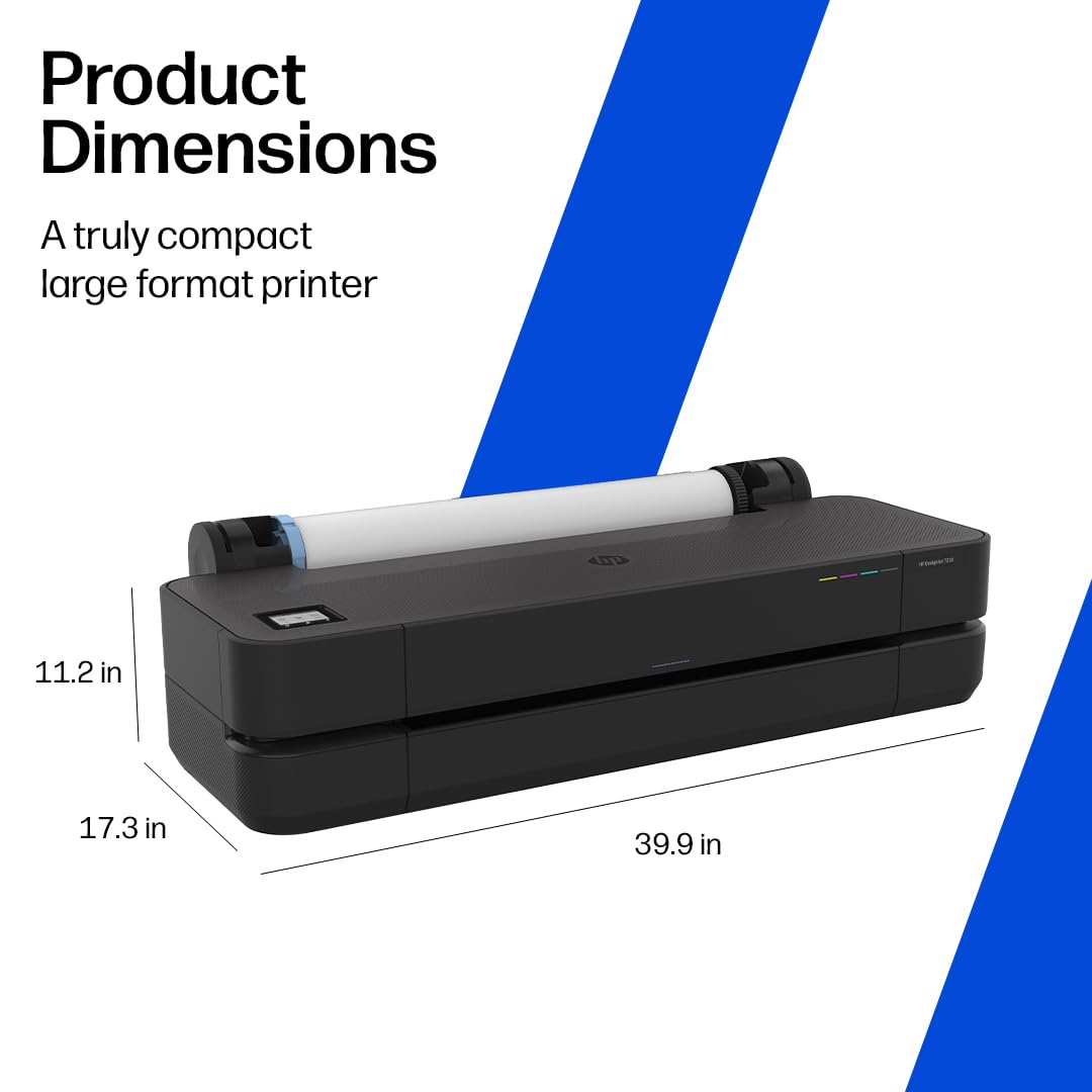HP DesignJet T210 Large Format 24-inch Poster Printer, for Easy Poster & CAD Printing. Includes up to 1-Year of Ink (8AG32L) - New Model