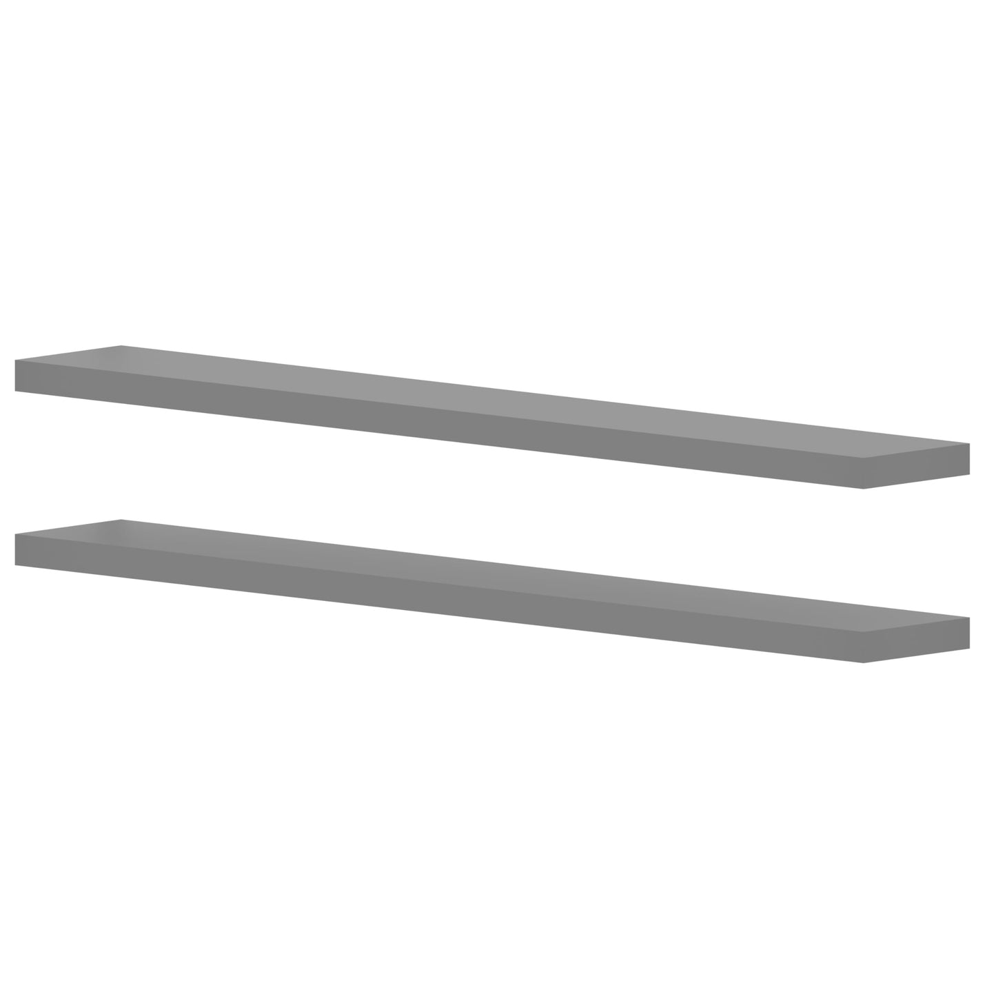 ONOTETUT 72 inch Long Floating Shelves for Wall,Solid Wood Long Shelves Set of 2,Grey Rustic Wall Mounted Shelves Large Bookshelf (Grey, 72 Inch)