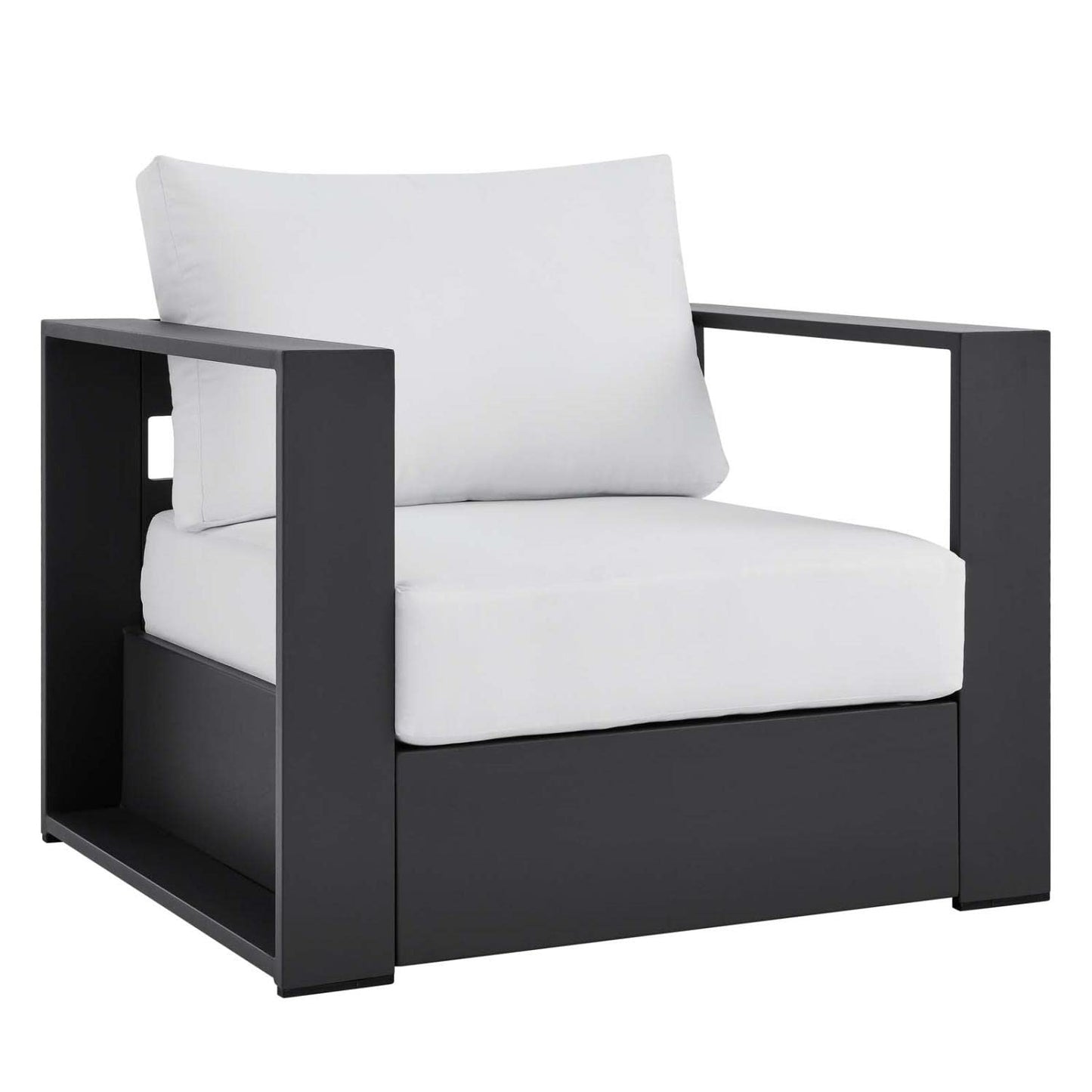 Modway Tahoe Aluminum 4-Piece Outdoor Patio Set in Gray White