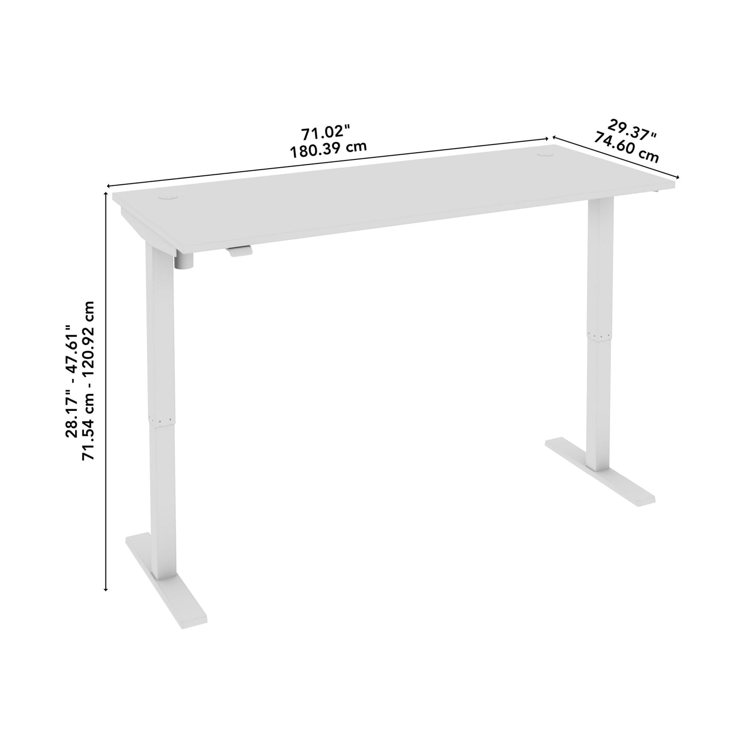 Bush Business Furniture 72-inch Electric Height Adjustable Standing Desk, Ergonomic Sit-Stand Computer Table for Home and Professional Office, Move 40 Series, Hansen Cherry with Black Base