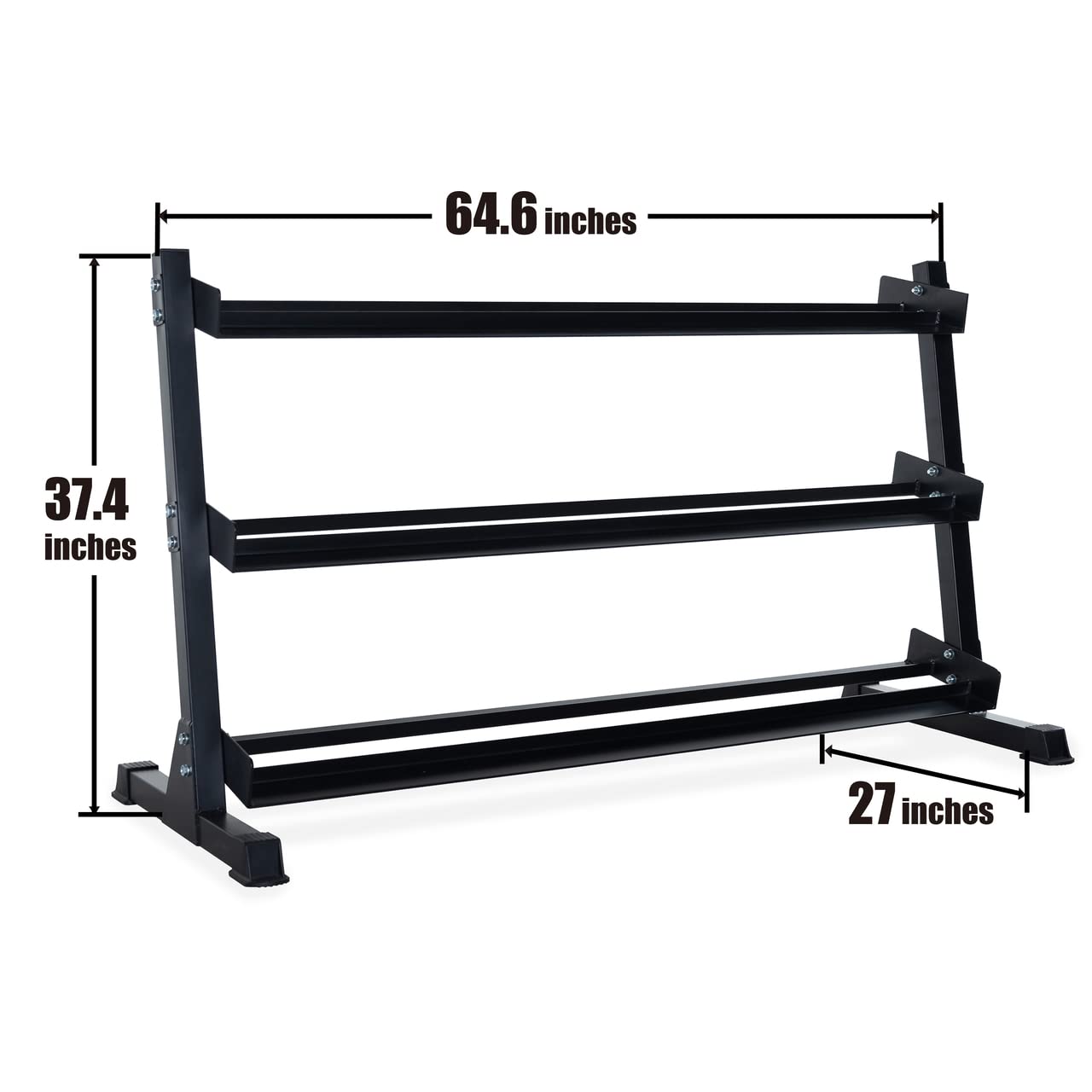 WF Athletic Supply Rubber Coated Hex Dumbbell Set, Multiple Choices Available - Dumbbells with Rack Stand and Mat, or Dumbbells Only (200/550/1200/2100/3000 LB)