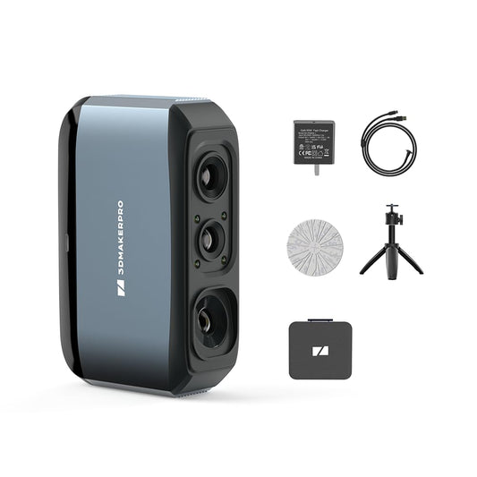 3DMakerpro 3D Scanner Moose, Medium-Format 3D Scanners for Printing, Blue Led Light Source, Up to 0.03mm Accuracy, 24-Bit Full-Color Scanning
