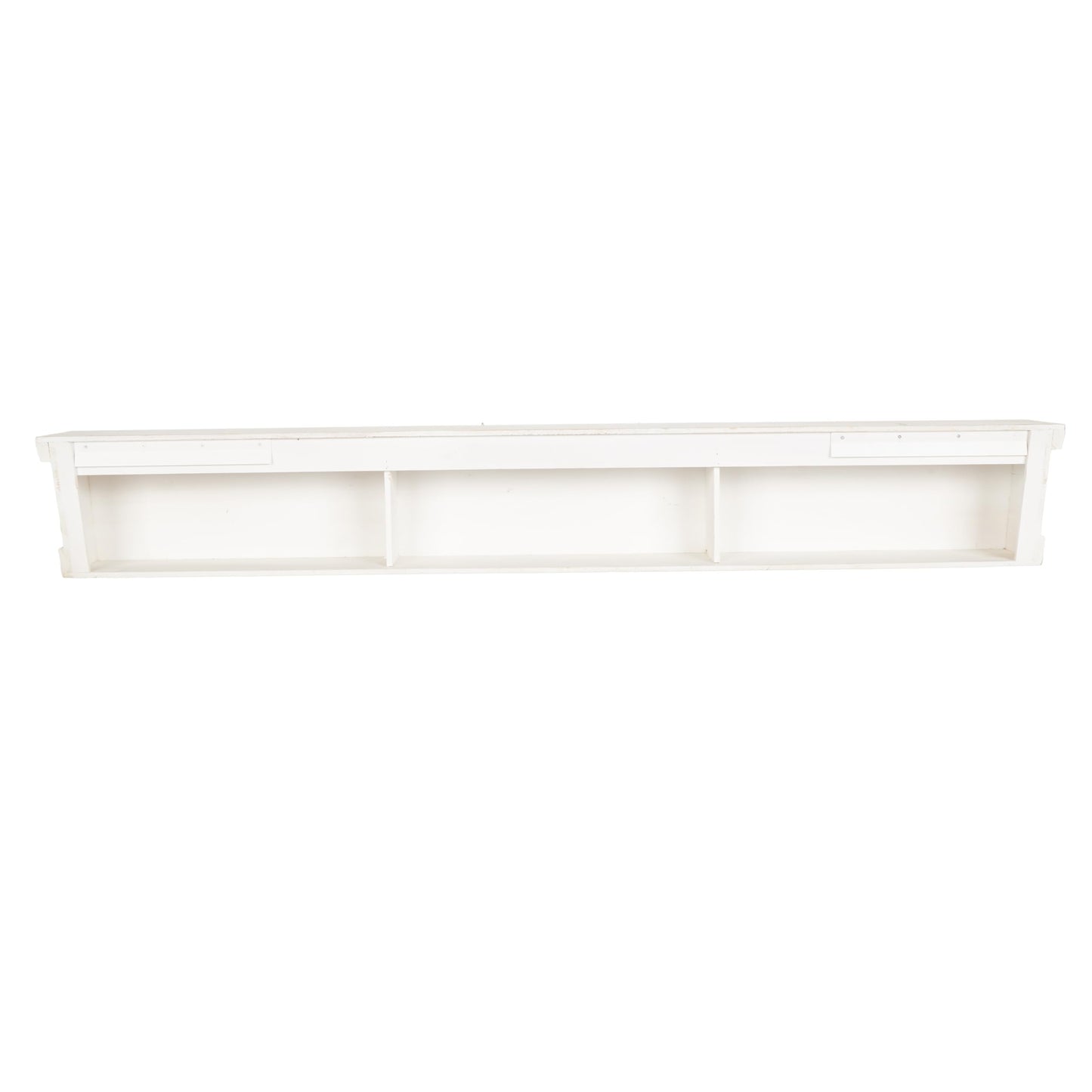 Deco 79 Wooden Floral Room Wall Shelf Floating Shelf with Brown Distressing, Display Shelf 72" x 8" x 10", White