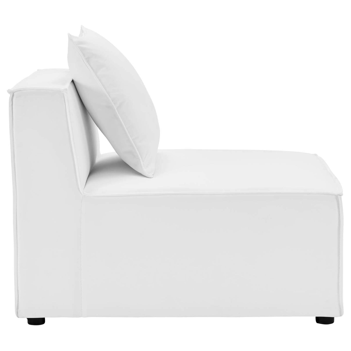Modway EEI-4379-WHI Saybrook Patio Upholstered 3-Piece Sectional Sofa in White