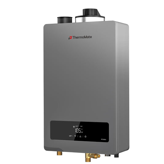 ThermoMate RTC68iN Condensing Tankless Water Heater, 0.91 UEF High Efficiency On-Demand Hot Water for Whole House Use, Up to 9.38 GPM 163,000 BTU, Energy Saving Instant Heating, Natural Gas