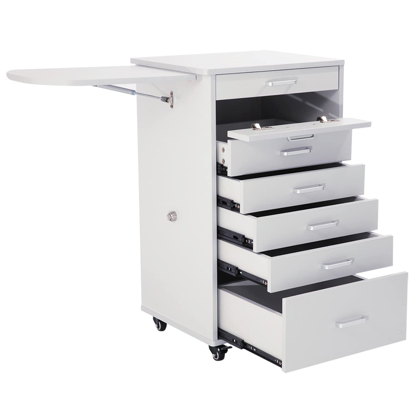 forimo Medical Dental Assistant's Mobile Cabinet Alabama Cart Utility Cart 7 Drawer W/Side Shelf. Professional Utility cart for Medical or Dental Instruments Storage.