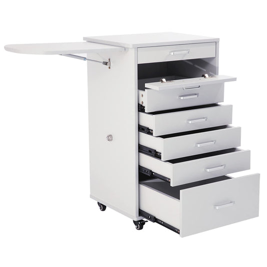 forimo Medical Dental Assistant's Mobile Cabinet Alabama Cart Utility Cart 7 Drawer W/Side Shelf. Professional Utility cart for Medical or Dental Instruments Storage.