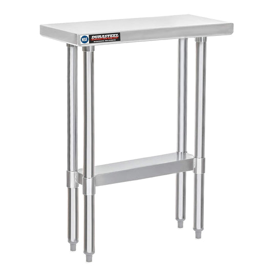 DuraSteel 30x12 Stainless Steel Work Table - NSF Commercial Prep Metal Table - Outdoor Pizza Oven Stand w/Under Shelf - Kitchen Island Laundry Utility Garage Microwave Stand Large Rolling Storage Cart