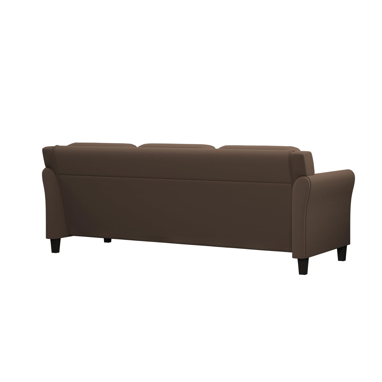 Studio Living Harrington 80.3" Sofa, Transitional Modern, Pocket Coil Comfort, Easy Assembly, Microfiber Fabric, Brown