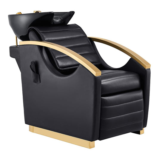 Dir Massage Shampoo Backwash Station Full Electrical Beauty Salon Shampoo Backwash Unit w/Gold Accents Bella V