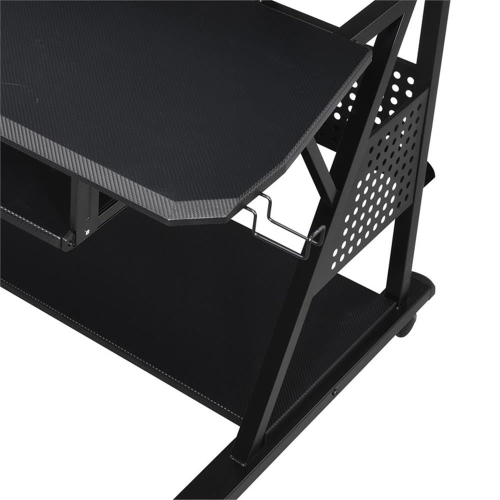 Acme Furniture Metal and Wooden Music Desk with Wheels, Black
