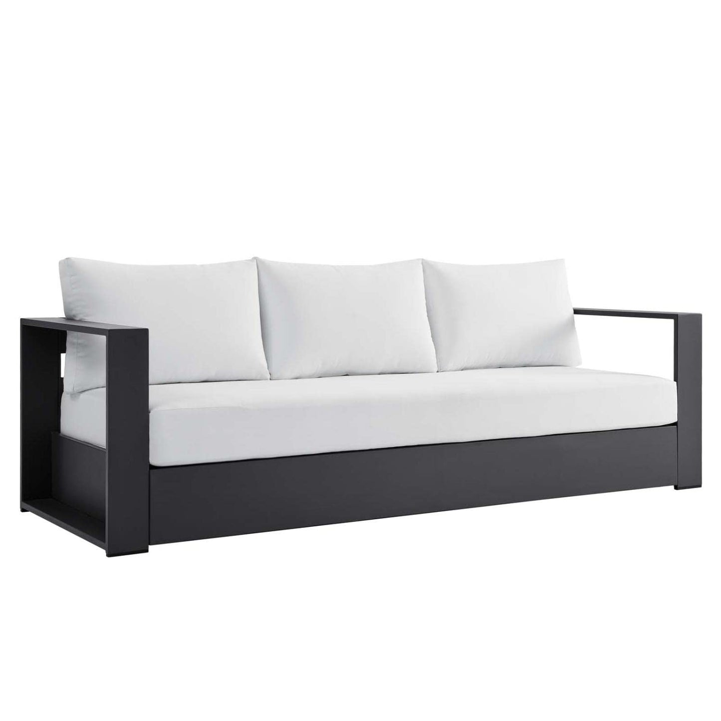 Modway Tahoe Aluminum 4-Piece Outdoor Patio Set in Gray White