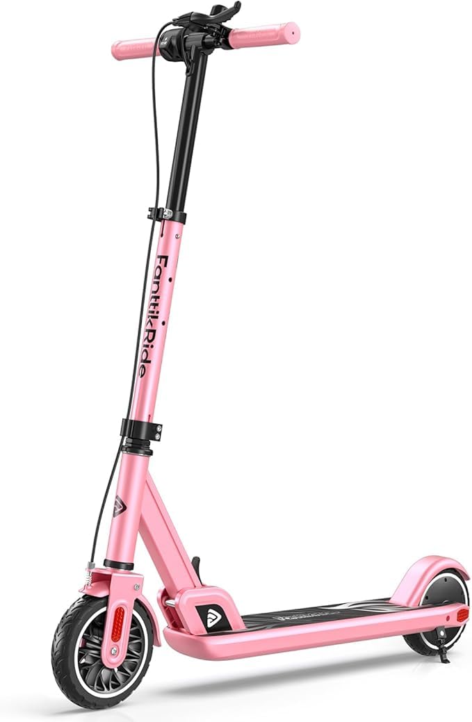 FanttikRide T9 Electric Scooter for Big Kids 6-14, 7/10/12 MPH, LED Battery Level, Height Adjustable and Foldable, Electric Scooter for Teenagers, Up to 40 mins, Pink