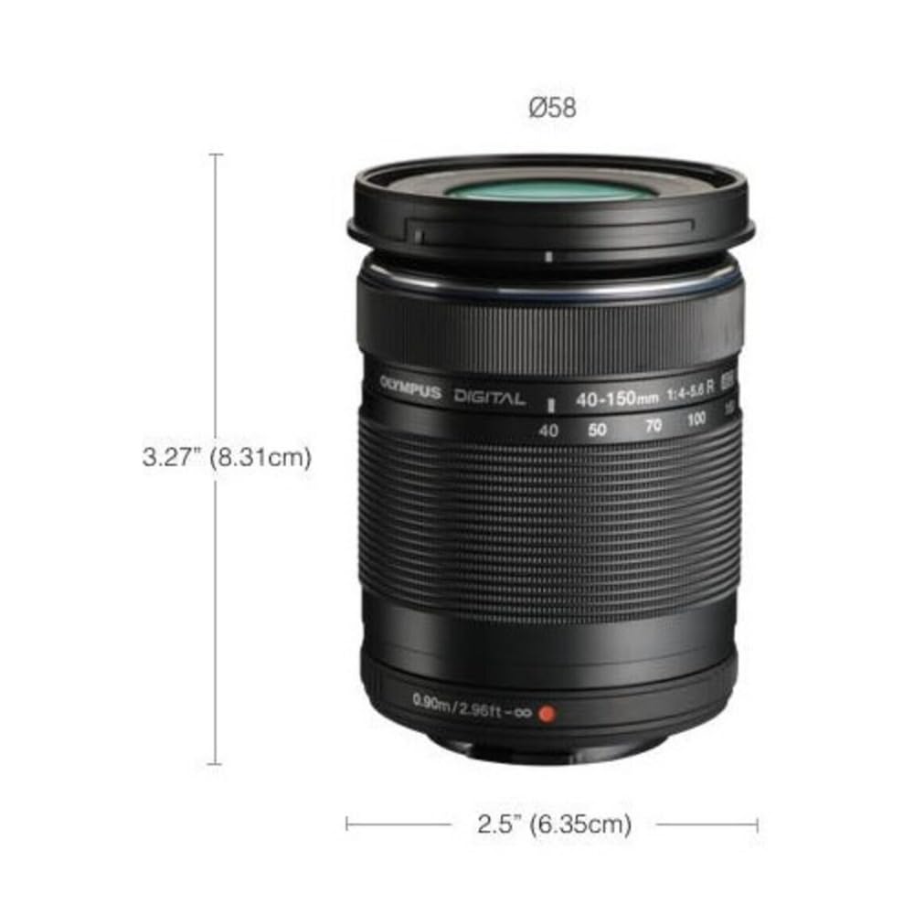 OM SYSTEM Olympus M.Zuiko Digital 40-150mm F4.0-5.6 R Black for Micro Four Thirds System Camera, 3.75x Zoom Lens, Portable Design