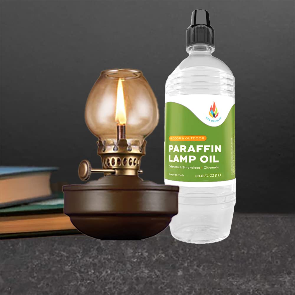The Dreidel Company Citronella Lamp Oil - Smokeless, Ultra Clean Burning Fuel - 1 Liter Bottle