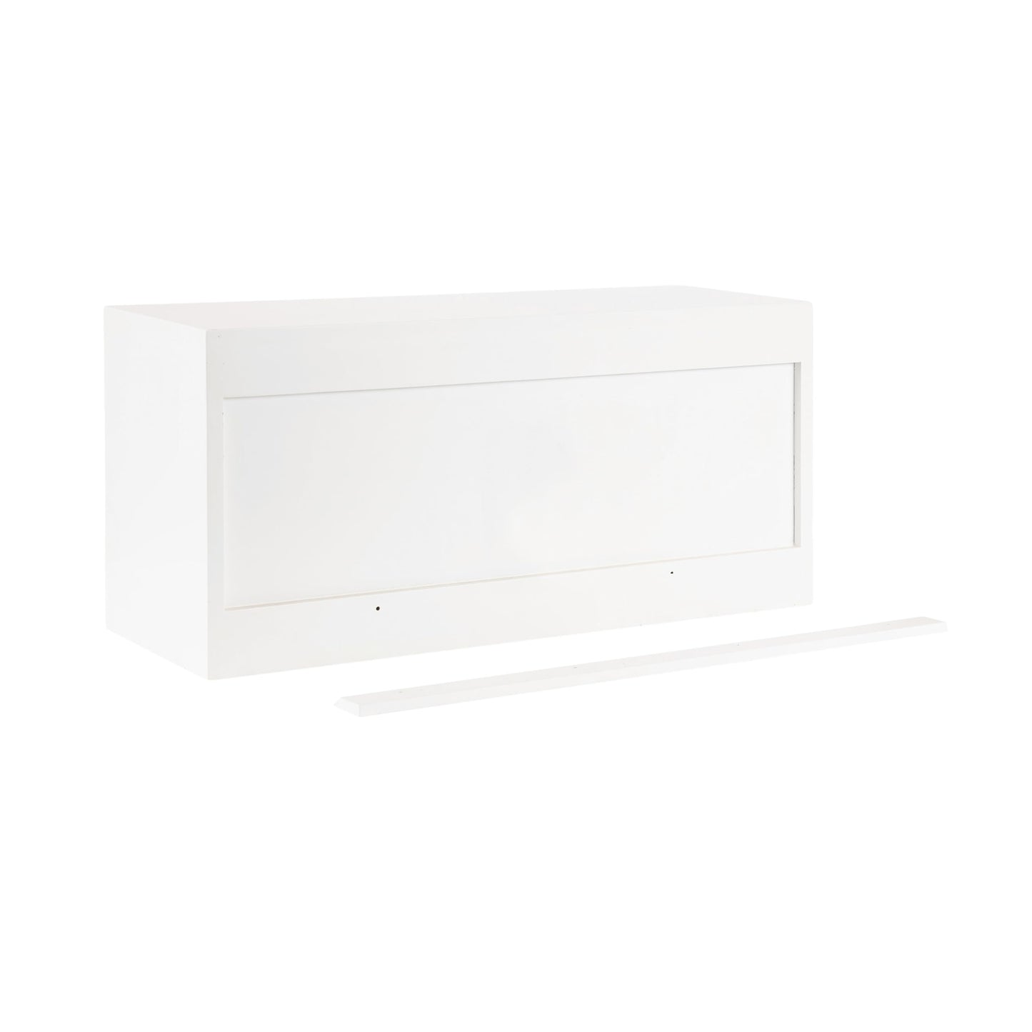 Kate and Laurel Sartell Modern Wooden Two-Door Wall Cabinet, 30 x 10 x 14, White, Decorative Modern Storage Cabinet with Dimensional Face for Use as Floating Nightstand or Cute Nursery Shelf Storage
