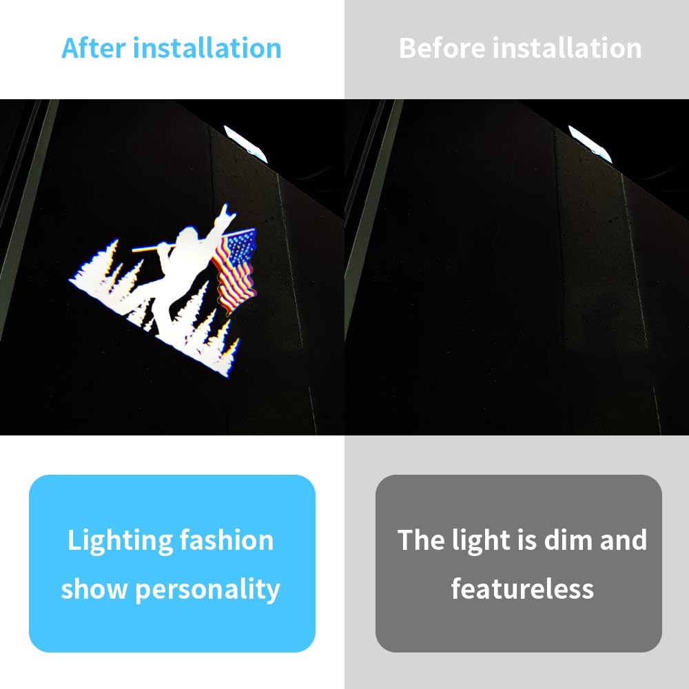akarin LED Car Door Logo Lights Projector Lamp for Toyota 4Runner Tundra Sequoia Venza Land Cruiser - USA Flag Design