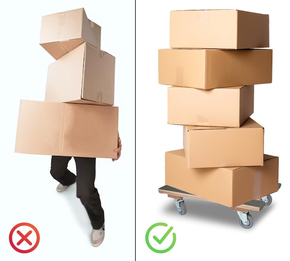 Mytee Products 2 Pack 18"x30" H Frame Movers Dolly w/Rubber Tread & 4" Non Marking Wheels - 1000 lbs WLL H Shape 4 Wheel Moving Dolly Cart for Packing & Moving Supplies - Furniture Piano Dolly