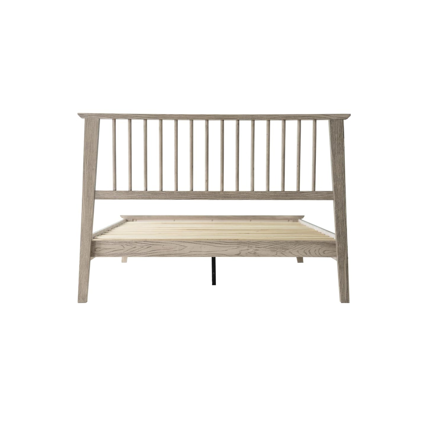 Full Size Solid Wood Platform Bed Frame, Headboard & Footboard, Easy Assembly, 12 Sturdy Slatted Base, Centre Metal Legs, No Box Spring Needed, Noise-Free & Slip-Free, Driftwood Gray Oak Finish YUF-33