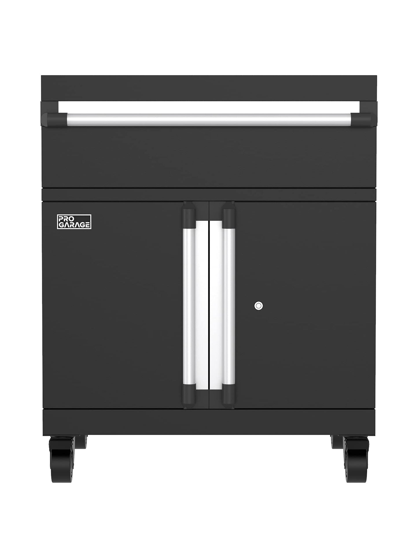 ClosetMaid ProGarage Base Cabinet with Wheels, Drawer, Two Doors, Lock and Shelf, for Garage Storage, Heavy Duty Steel, Black