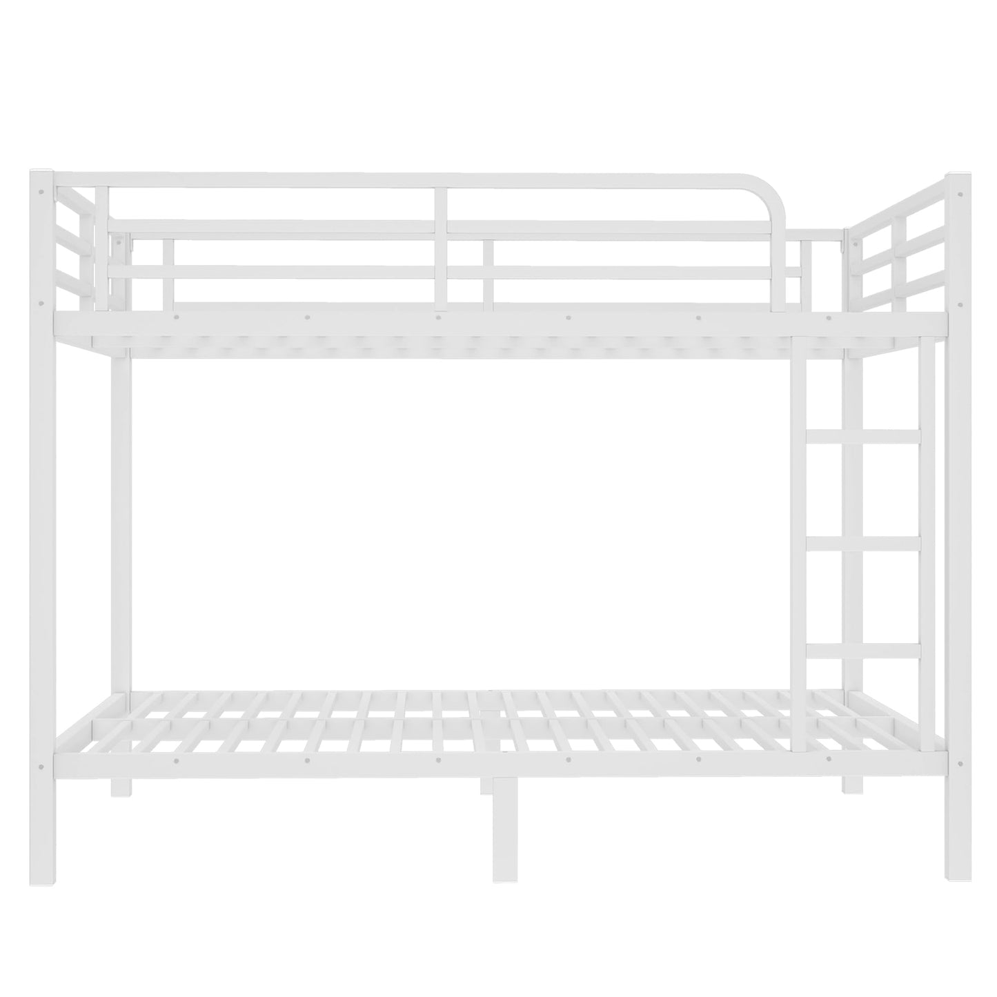 Bellemave Metal Full XL Over Full XL Bunk Beds with High Guardrail & Under-Bed Storage, Heavy Duty Full Size Bunk Bed Frame, Bunk Bed Full XL Over Full XL for Adults, No Box Spring Needed, White