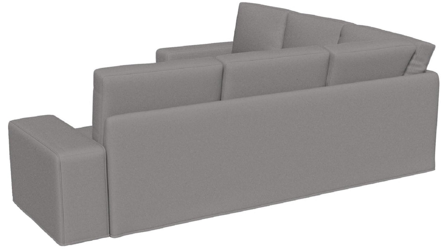 The Heavy and Durable Cotton Kivik Sectional 4 Seat Sofa Cover Replacement is Compatible with IKEA Kivik Corner 2 + 2 Four Seat Couch Slipcover. (Light Gray 2+2)