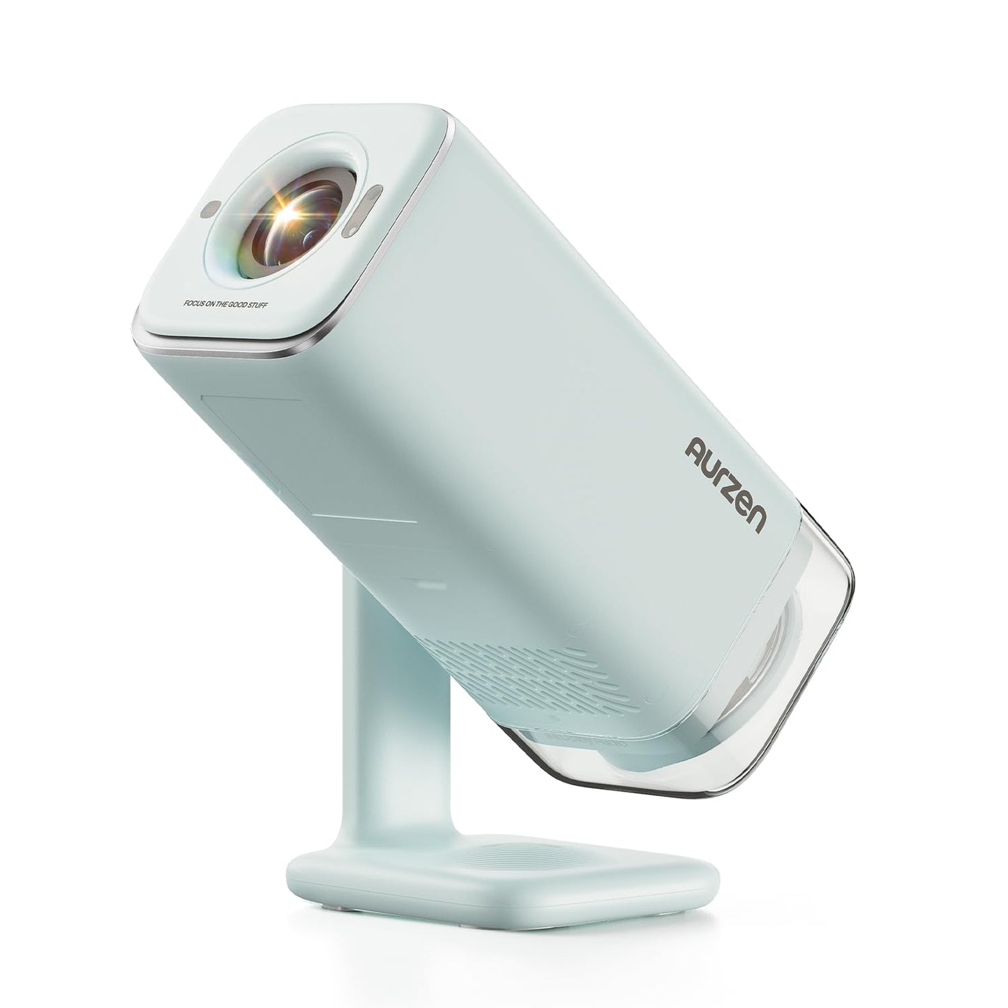 Aurzen BOOM Air Google TV Portable Projector with WiFi and Bluetooth, USB-C Powered, Smart Projector for Outdoor & Home Movie, 4K Supported, Real-Time Focus, Dolby Audio, Adjustable Stand, Off-White