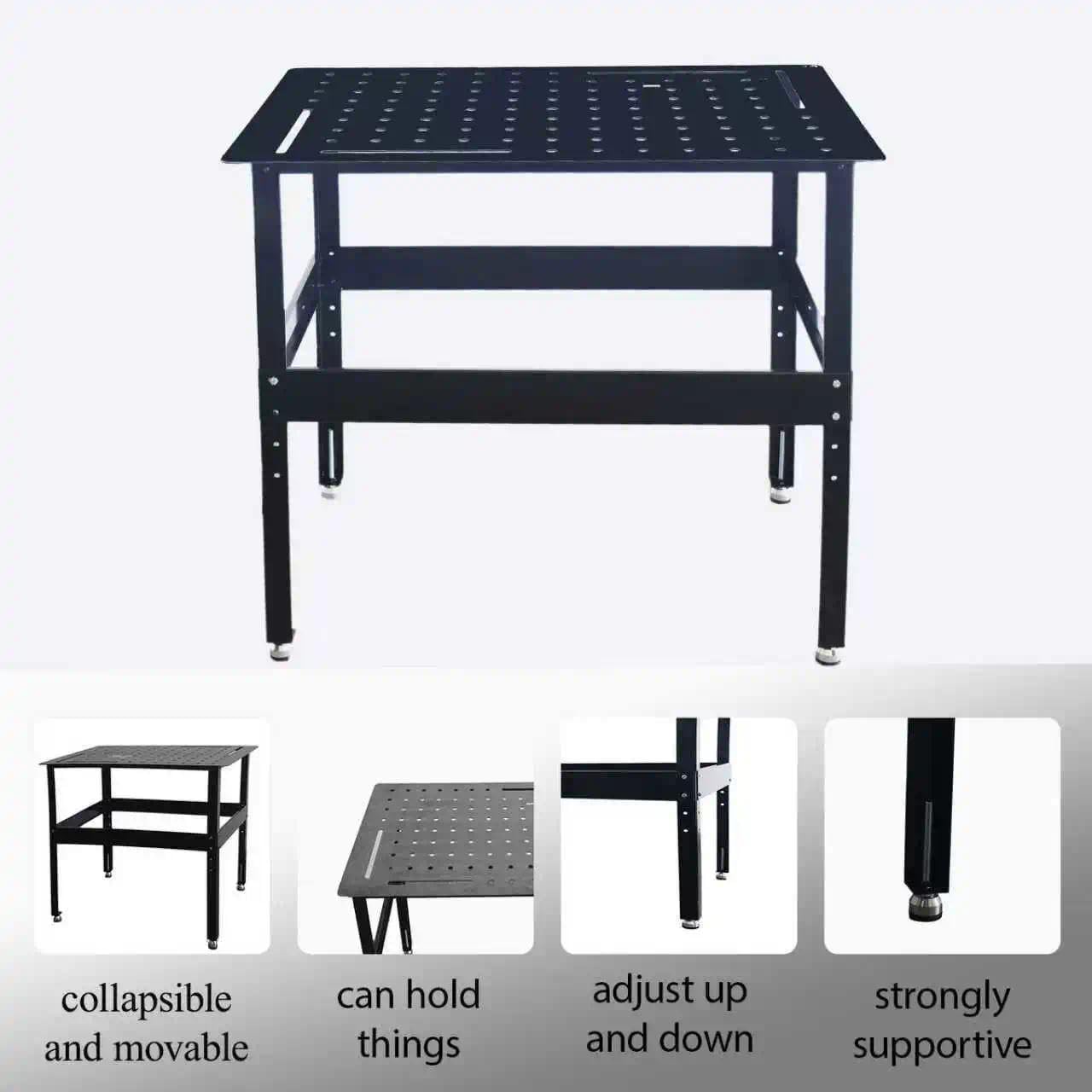 Metrixpio Adjudtable Welding Table Heavy Duty Mobile Steel Workbench with Wheels, 2000 Lbs Load Capacity Work Station Universal Workbench for Metalworking, Cutting Grinding Welding Projects