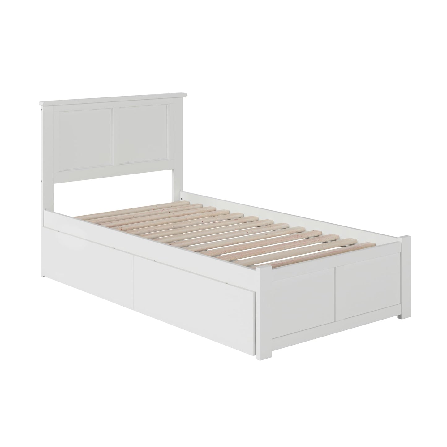 AFI, Madison Twin Platform Bed with Footboard & Storage Drawers, White