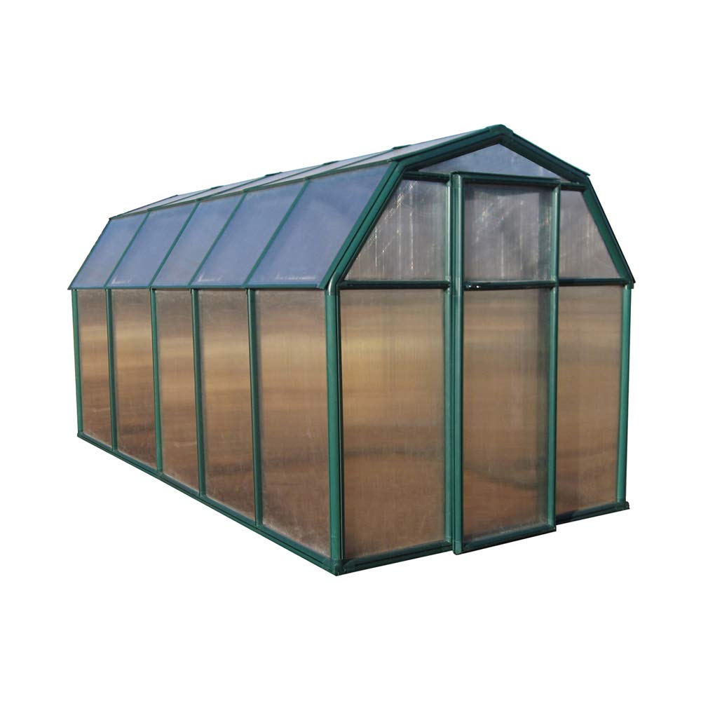 Palram - Canopia Rion EcoGrow 2 | 6 Ft. x 10 Ft. Greenhouse, Large Twin Wall Polycarbonate Heavy Duty Green House DIY Kit for Garden, Yard, Plants, Walk-in for Outdoors with Window Vent (Green)