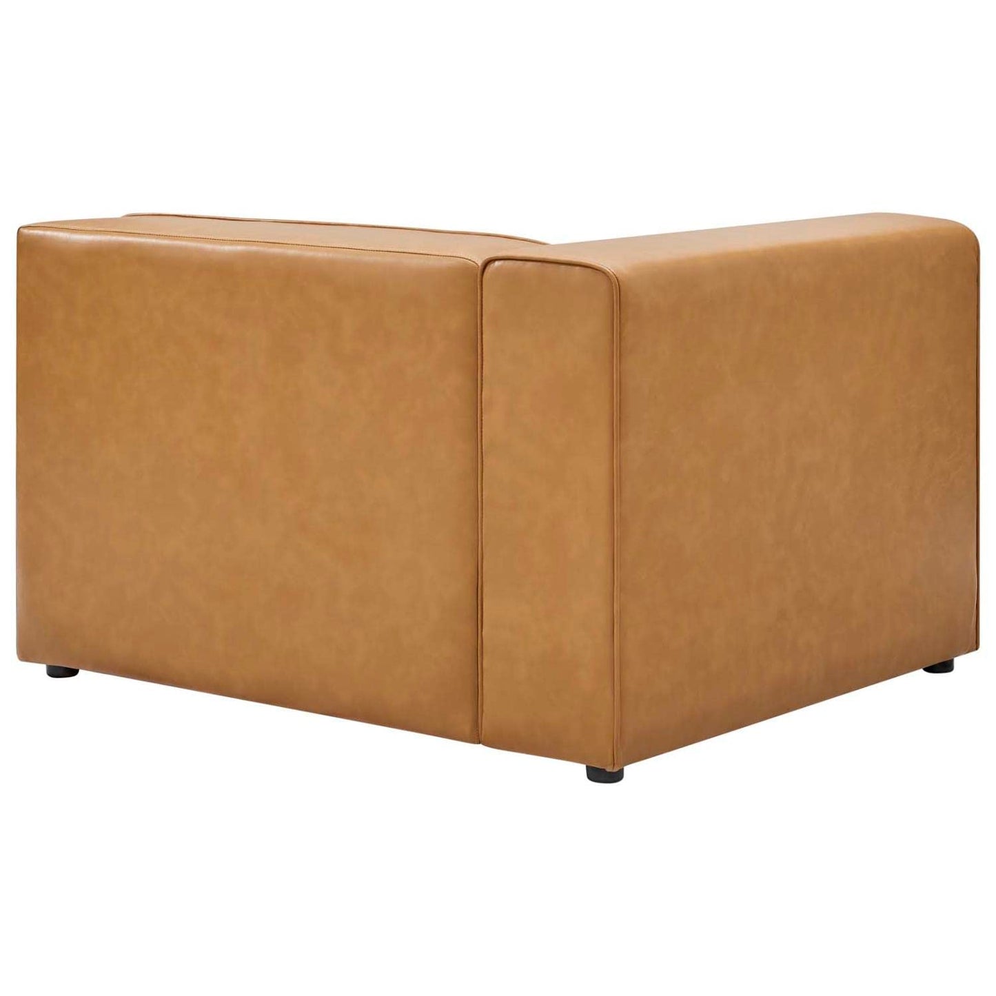 Modway Mingle Vegan Leather 2-Piece Sectional Loveseat in Tan