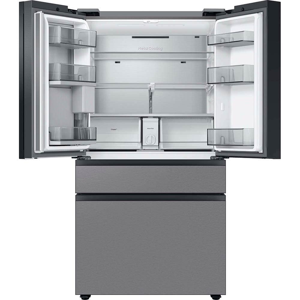 Samsung 29 Cu. Ft. Bespoke 4-Door French Door Refrigerator with Beverage Center, Stainless Steel, RF29BB8600QLAA