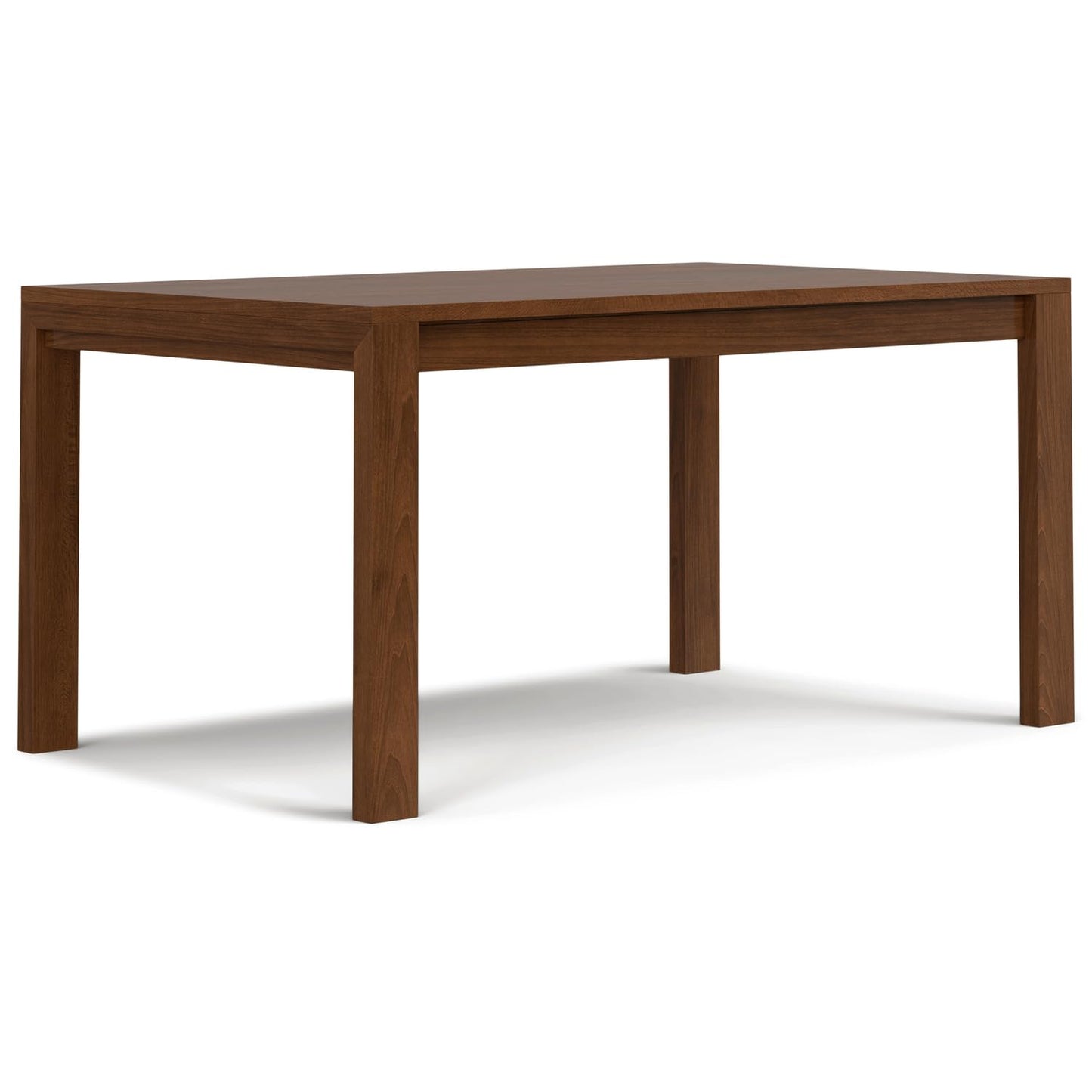 SIMPLIHOME Wilson Dining Table - 60 inch Wide Solid Wood Walnut Veneer Rectangular Table, Transitional Style for Dining Room or Kitchen with Thick, Straight Legs and Inset Apron, Seats 6
