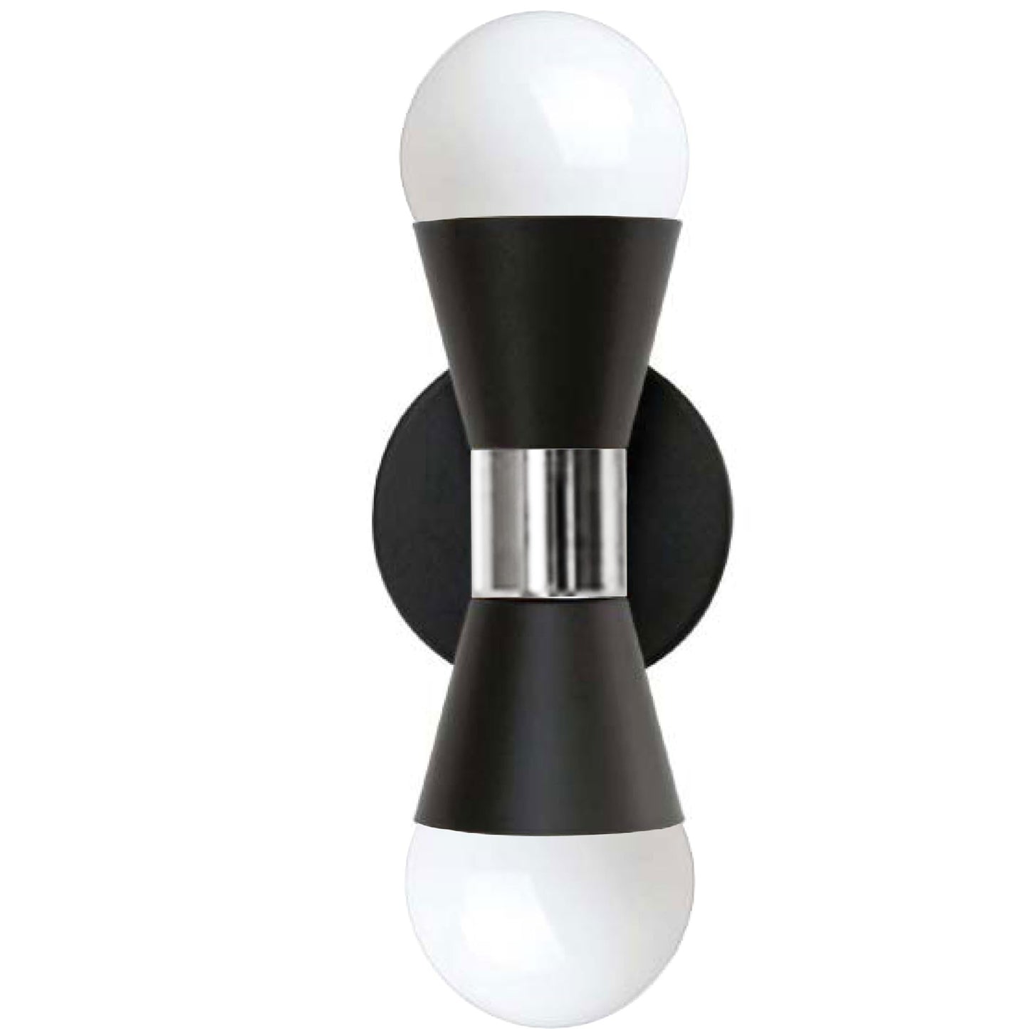 Dainolite Fortuna Wall Light 2-Light 120W Matte Black FOR-72W-MB-PC