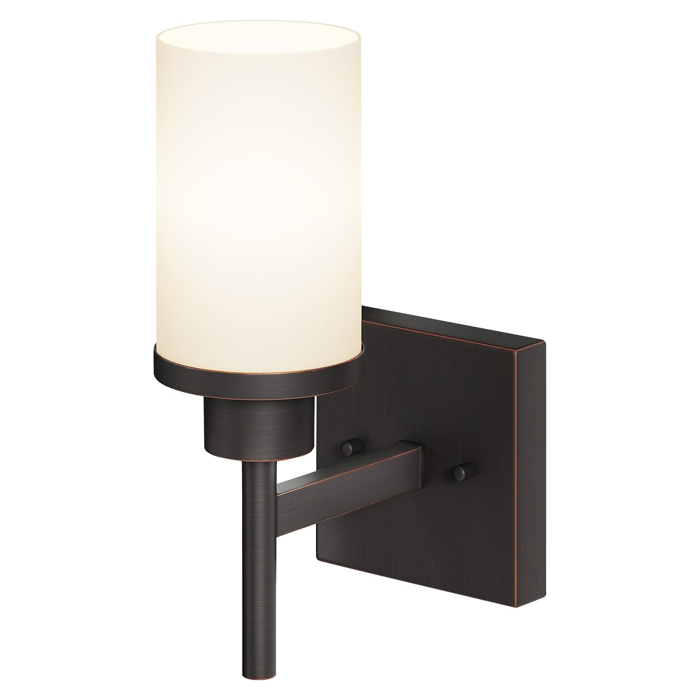 AONEON Wall Sconce Vanity Light Fixture, 1-Light, Frosted Glass, Oil-Rubbed Bronze, Model T001ORB-L1