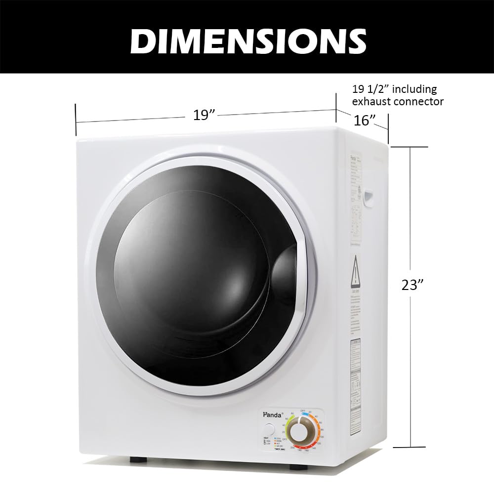Panda Portable Clothes Dryer – 1.5 cu.ft Compact Electric Dryer, 850W, Stainless Steel Tub, 110V – Ideal for Apartments, Dorms & Small Loads