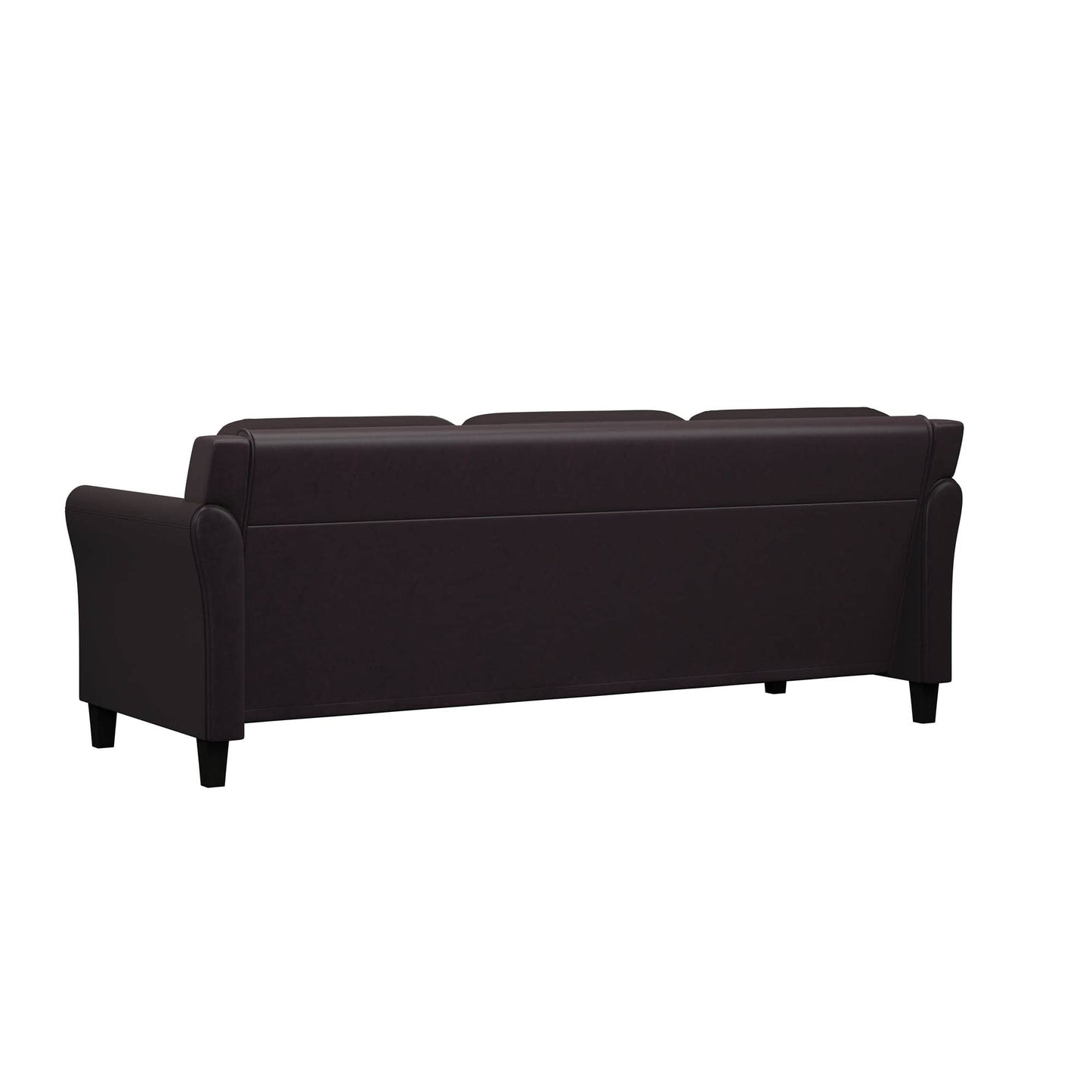 Studio Living Harrington 80.3" Sofa, Transitional Modern, Pocket Coil Comfort, Easy Assembly, Vegan Leather, Java