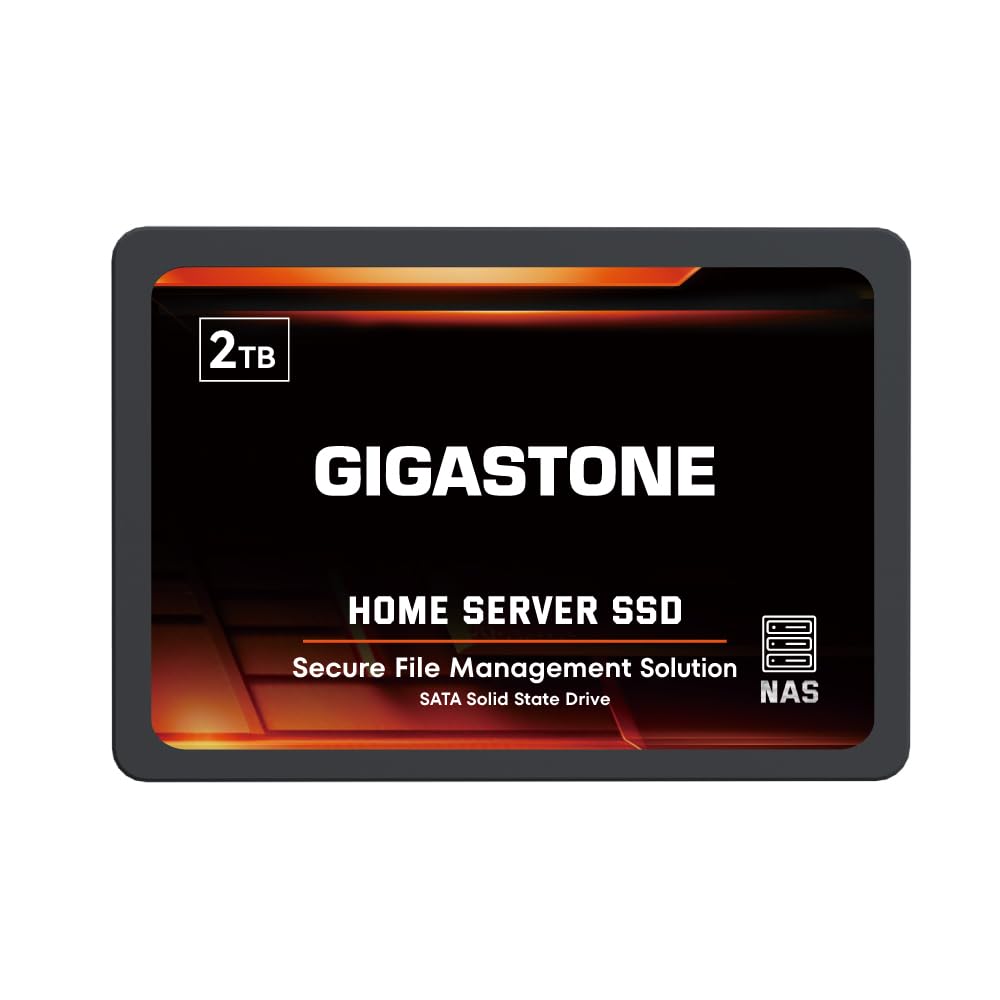 Gigastone 【NAS Certified】 2TB Home Server SSD Up to 550MB/s TLC Flash with SLC Caching 24/7 Reliable for Gaming/PC/NAS SSD 3-Year Warranty 2.5" SATA Internal Solid State Drives RAID Disk