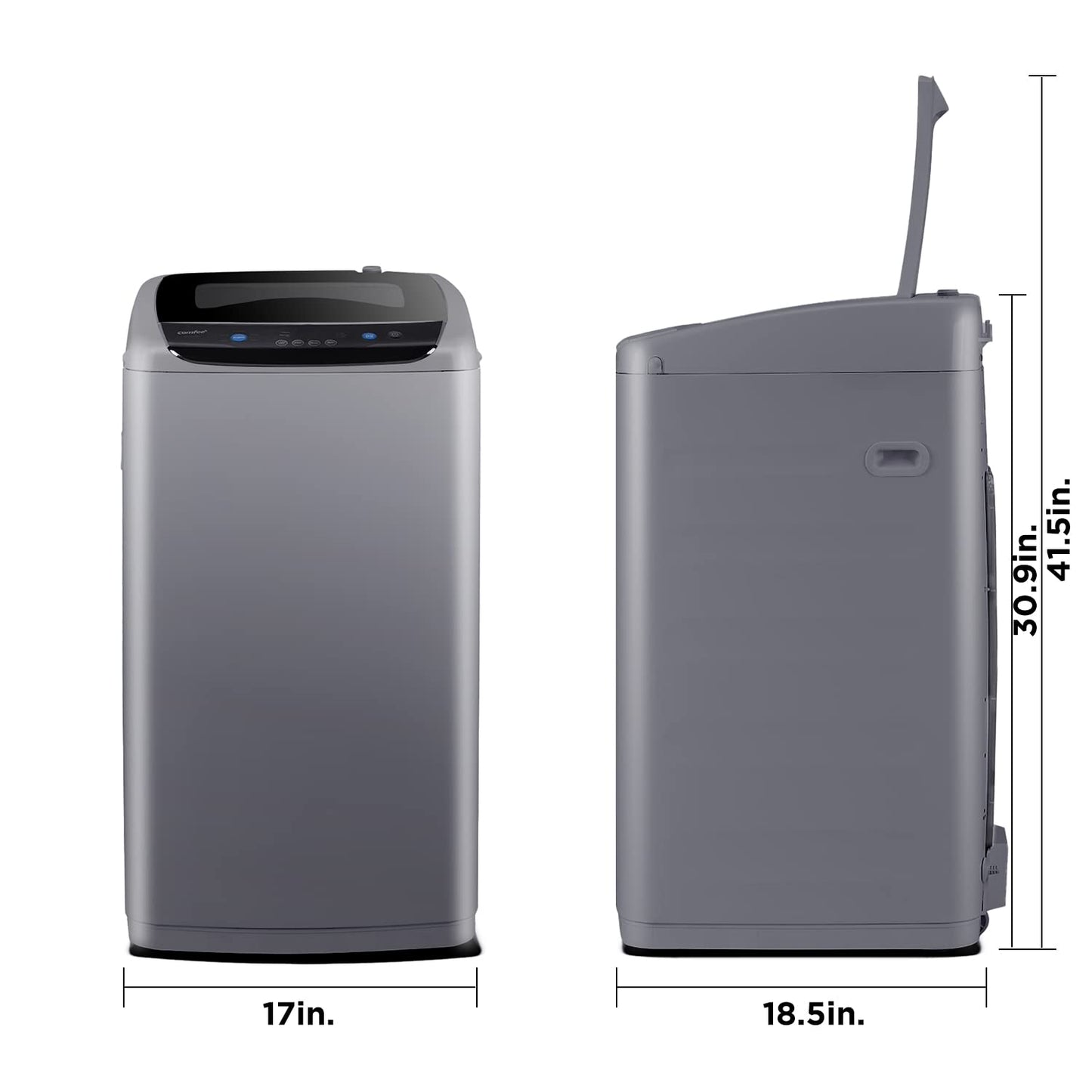 COMFEE' Portable Washing Machine, 0.9 cu.ft Compact Washer With LED Display, 5 Wash Cycles, 2 Built-in Rollers, Space Saving Full-Automatic Washer