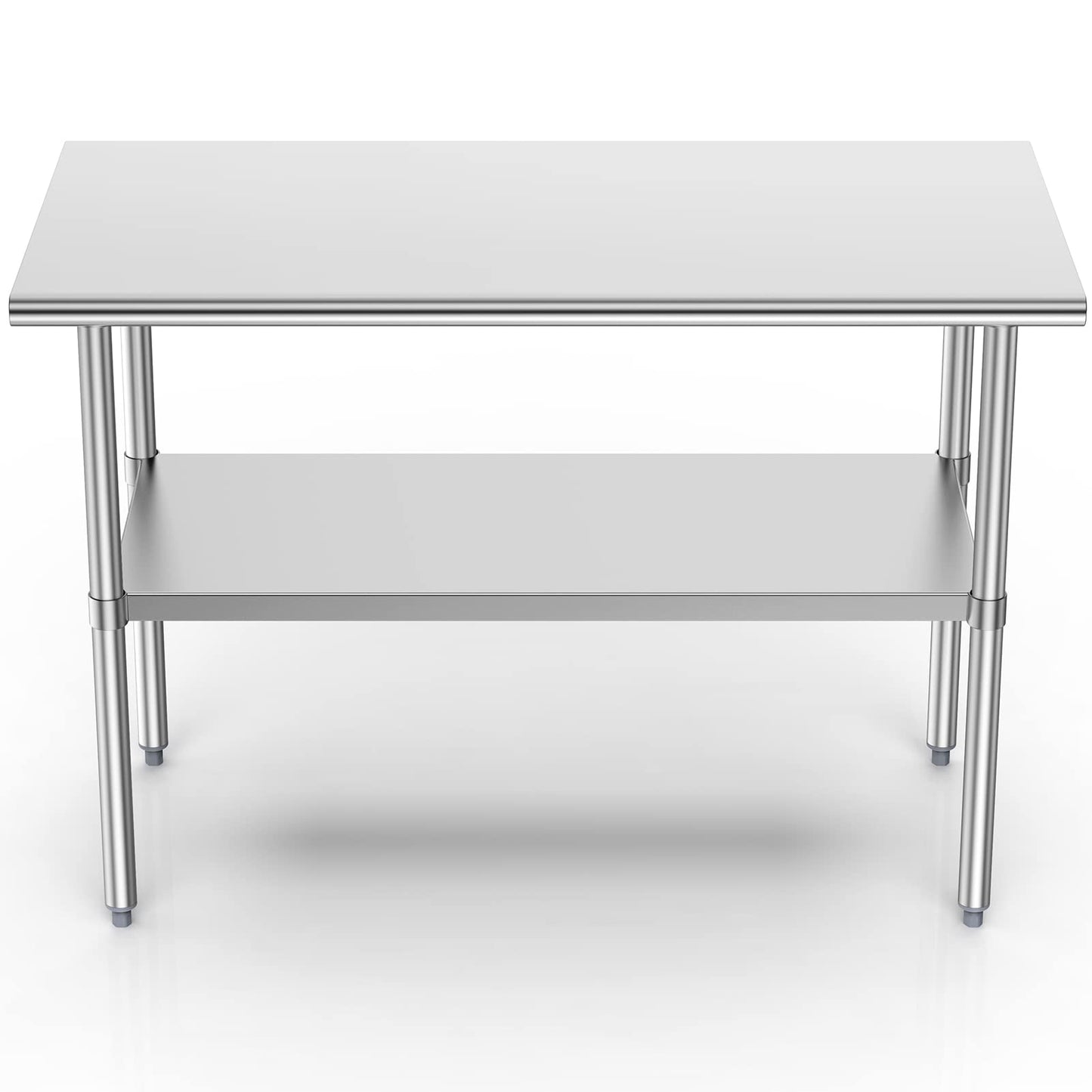 Stainless Steel Table for Prep & Work, 30x58 Inches, Metal Commercial Heavy Duty Table with Adjustable Under Shelf for Restaurant, Home and Hotel