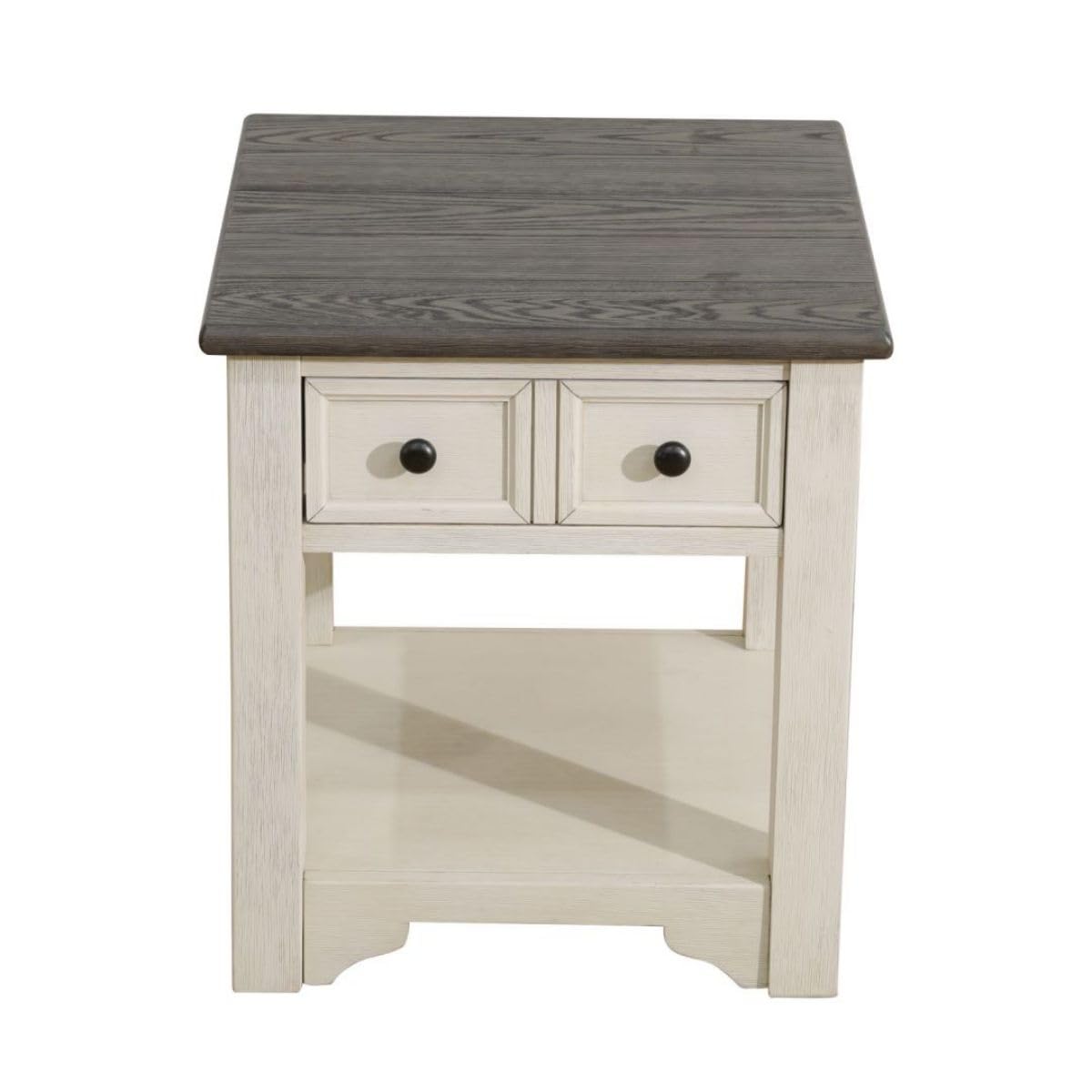 UOCFYK Side/Bedside/End Couch Table/cabinets with Storage, Small Wood Farmhouse Night Stand for Small Spaces, Nightstand for Living Room, Bedroom, Kitchen, Plant Tables, Dark Grey MDF and White Oak