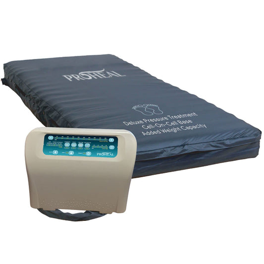 Bariatric Low Air Loss Alternating Pressure Mattress - 48" X 80" - Cell On Cell Base - 10" Pressure Mattress for Bed Sores with Dual Compressor - Stages I-IV