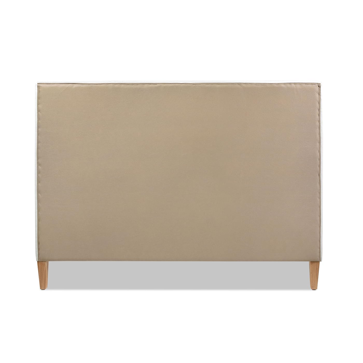 Jennifer Taylor Home Haley Upholstered Cane-Back Platform Bed, Queen, Antique White Polyester