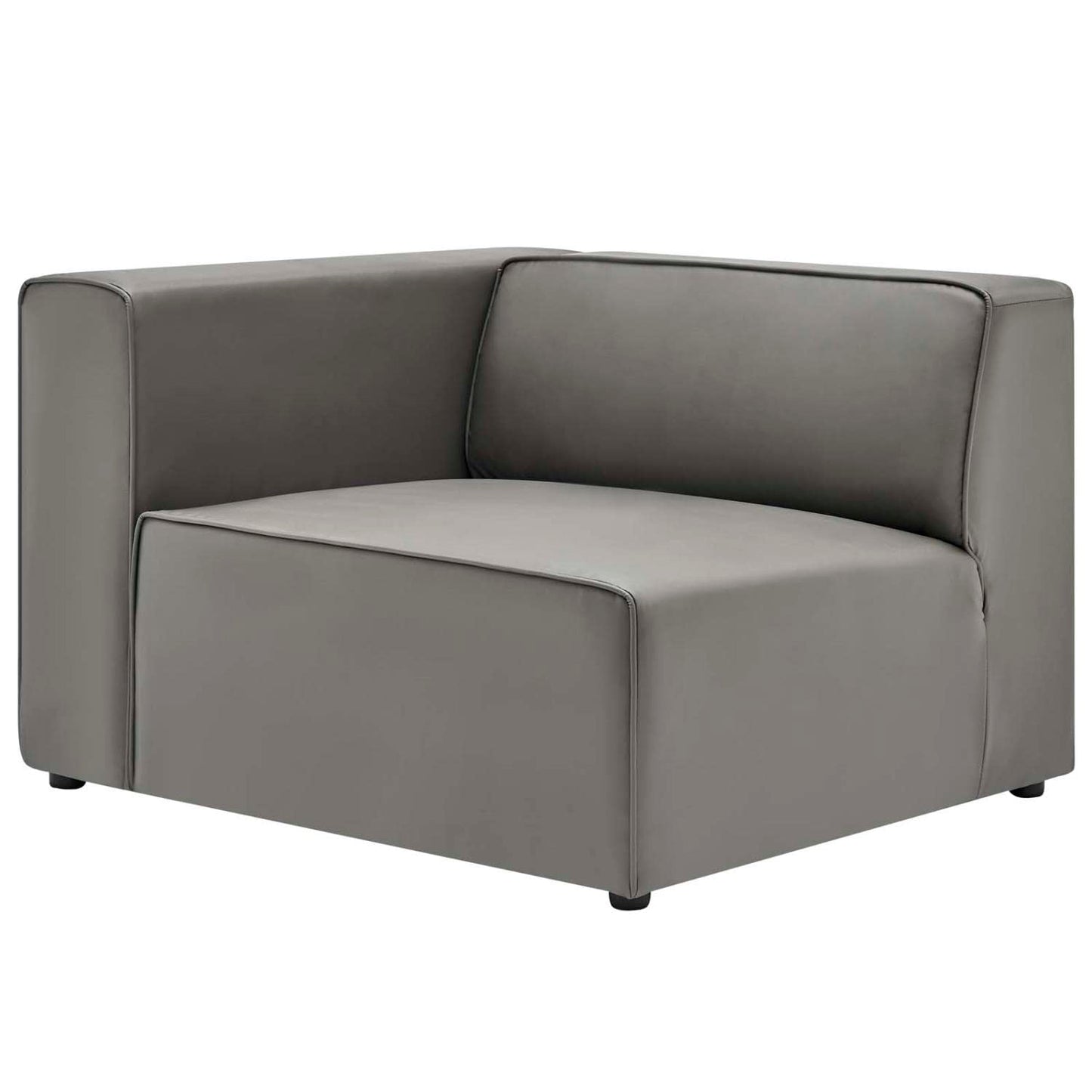 Modway Mingle Vegan Leather 2-Piece Sectional Loveseat in Gray