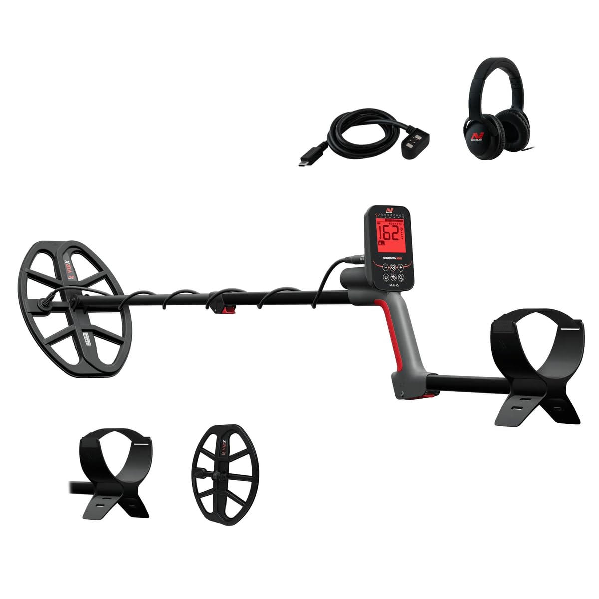 MINELAB Vanquish 560 Fully-Automatic Lightweight Waterproof Metal Detector with Multi-IQ Technology, Includes V12X 12" Double-D Coil and Wired Headphones