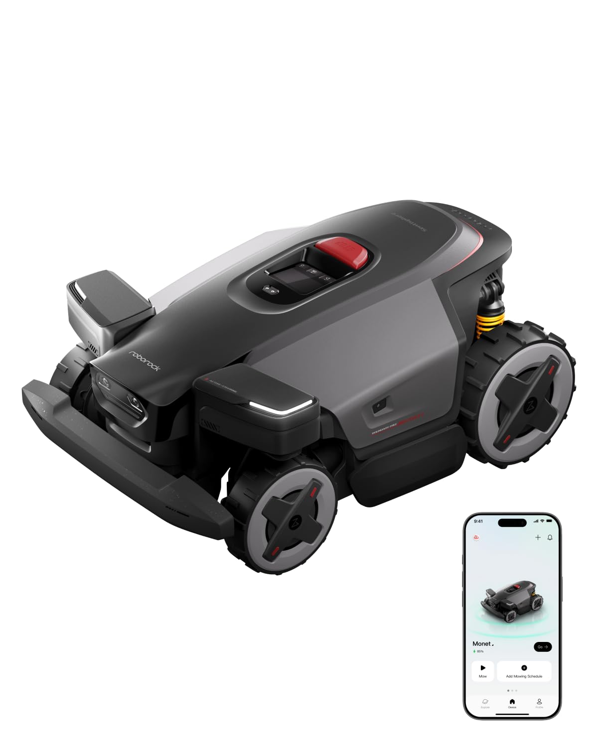 roborock RockMow X130H Robot Lawn Mower, Wire-Free 4WD Robotic Lawn Mower with Full-Band RTK + Quad-Vision Navigation, Auto Mapping, Multi-Sensor AI Obstacle Avoidance, 80% Slope, Covers Up to 1 Acre