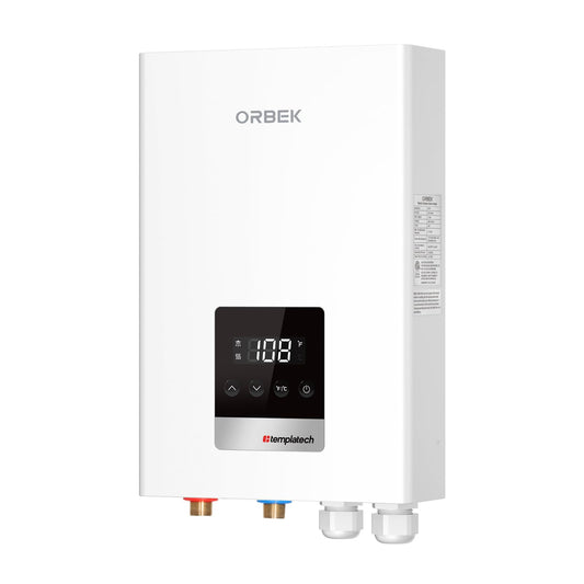 18kW Tankless Water Heater Electric, ORBEK Instant On Demand Hot Water Heater 240V, Up to 4.17 GPM, Supply for 2-3 Fixtures, within 1℉ Stable Temp, ETL Certified, Indoor Installation