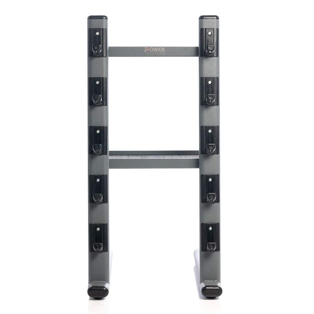 Power Systems Black Chrome Cable Attachment Storage Rack Heavy Duty Gym Organizer for Bars and Accessories, Mobile Rack for Home Gym, Fitness Studio and Commercial Equipment Storage