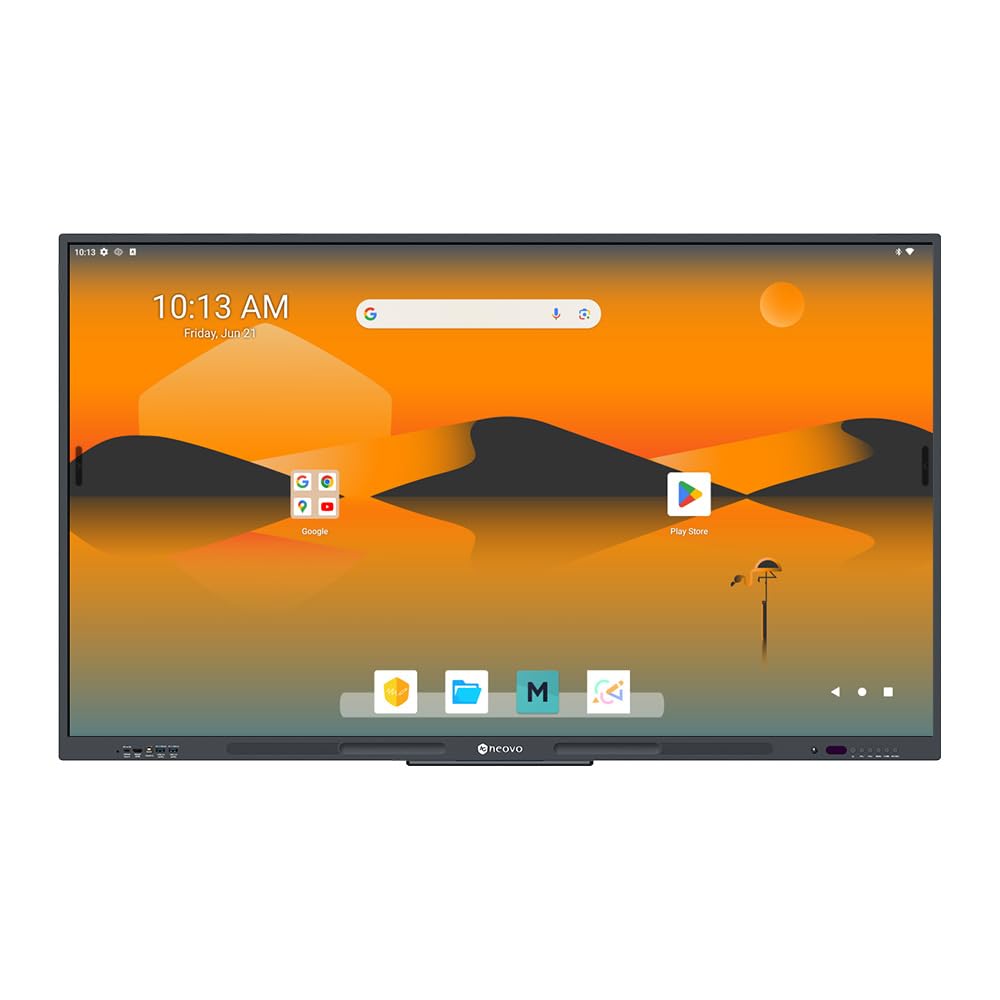 AG Neovo 65 Inch 4K Smart Board - Google EDLA-Certified Interactive Whiteboard, Android 13, 40-Point Touch, Wireless Casting - Digital Whiteboard for Classrooms & Hybrid Offices (Board Only)