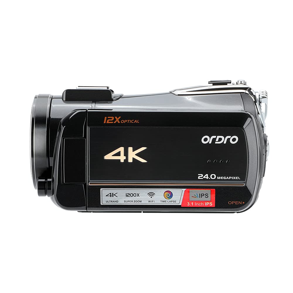 ORDRO Optical Zoom Live Streaming UHD 4K Video Camera Camcorder, AC5 Plus Vlogging Camera for YouTube,Rotatable Touch Screen,Anti Shake, Autofocus,Time-Lapse
